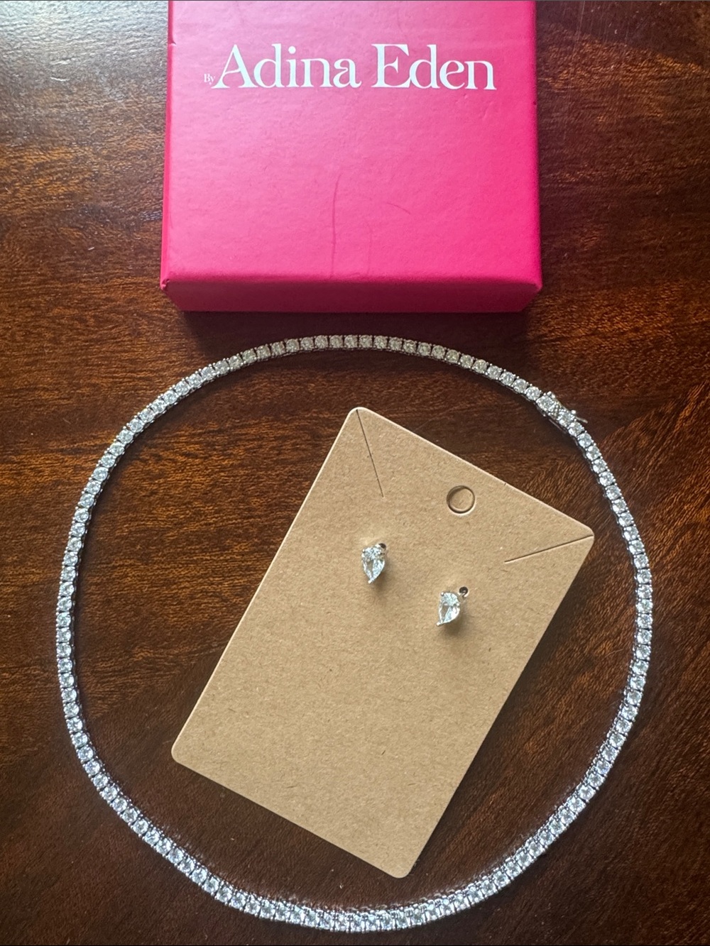 Adina Eden NWT Bundle -Tennis Necklace and Teardrop Stud Earrings